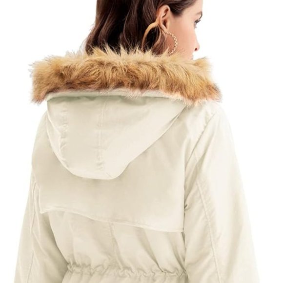 EUC Size SM GRACE KARIN Women's Hooded Fleece Line Faux Fur Jacket with Pockets - Picture 5 of 14